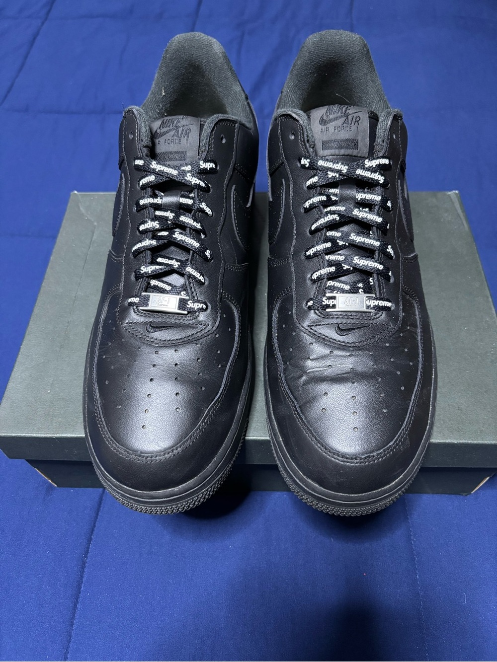 Supreme x Nike Air Force 1 Low Box Logo Black 2020 Size 14